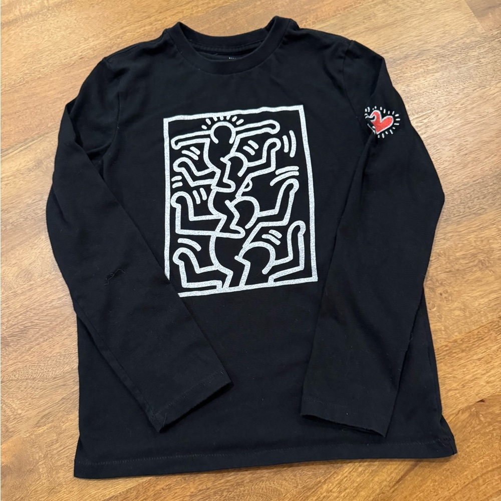 GAP Black Long Sleeve Kids Tee with Graphic